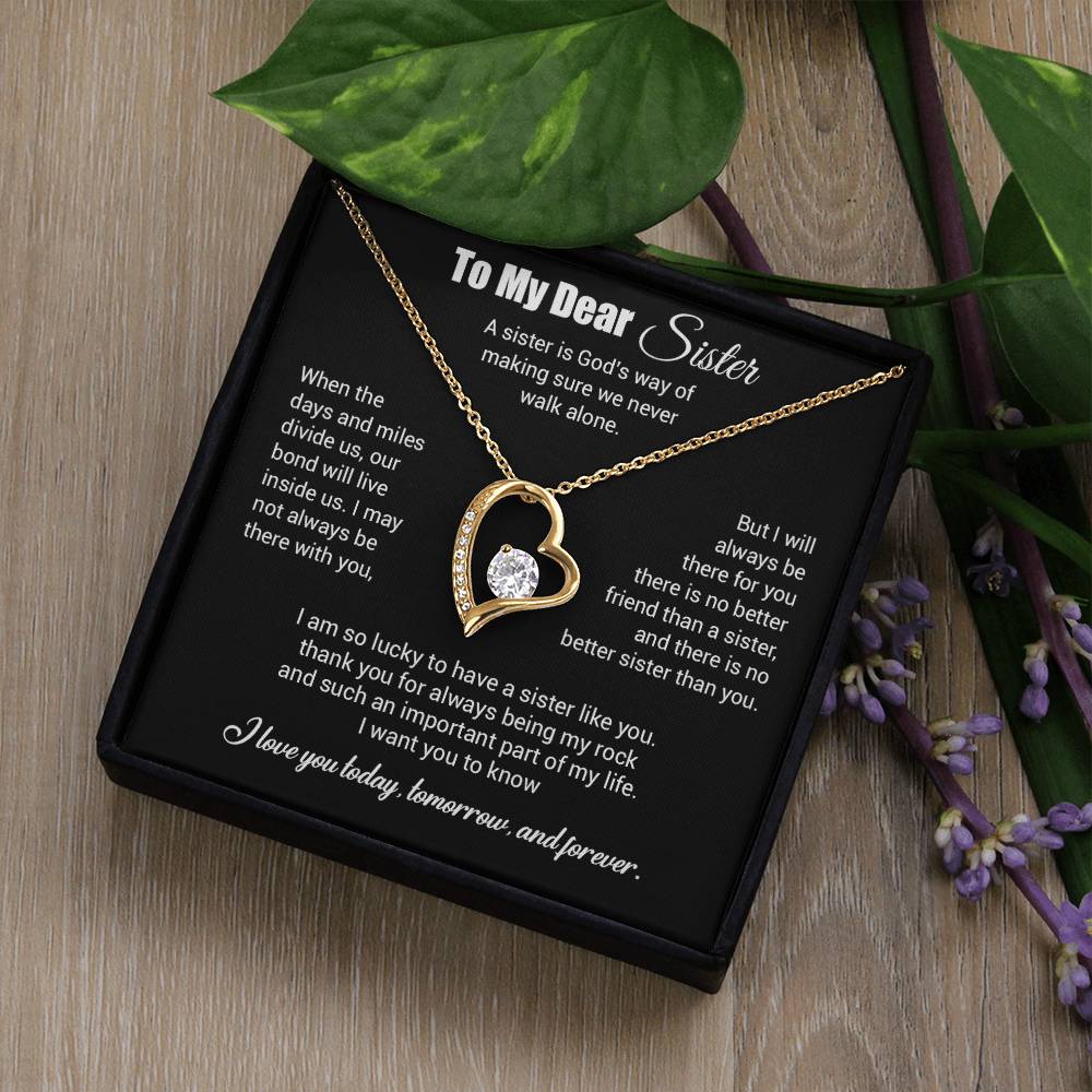 To My Sister Necklace, Brother to Sister, Birthday gift For Sister from Brother 3_4_Black