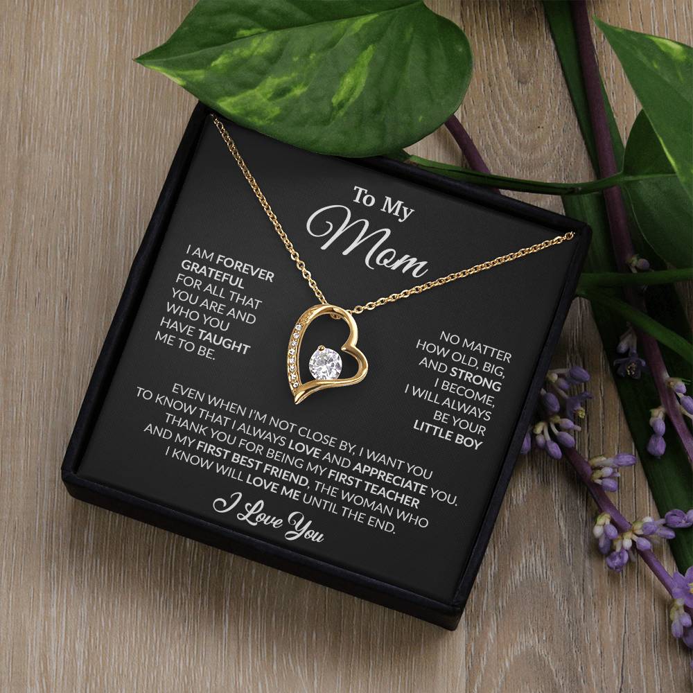 To My Mom Necklace, Gift For Mom From Daughter, Mother's Day Gifts 3_4_Black