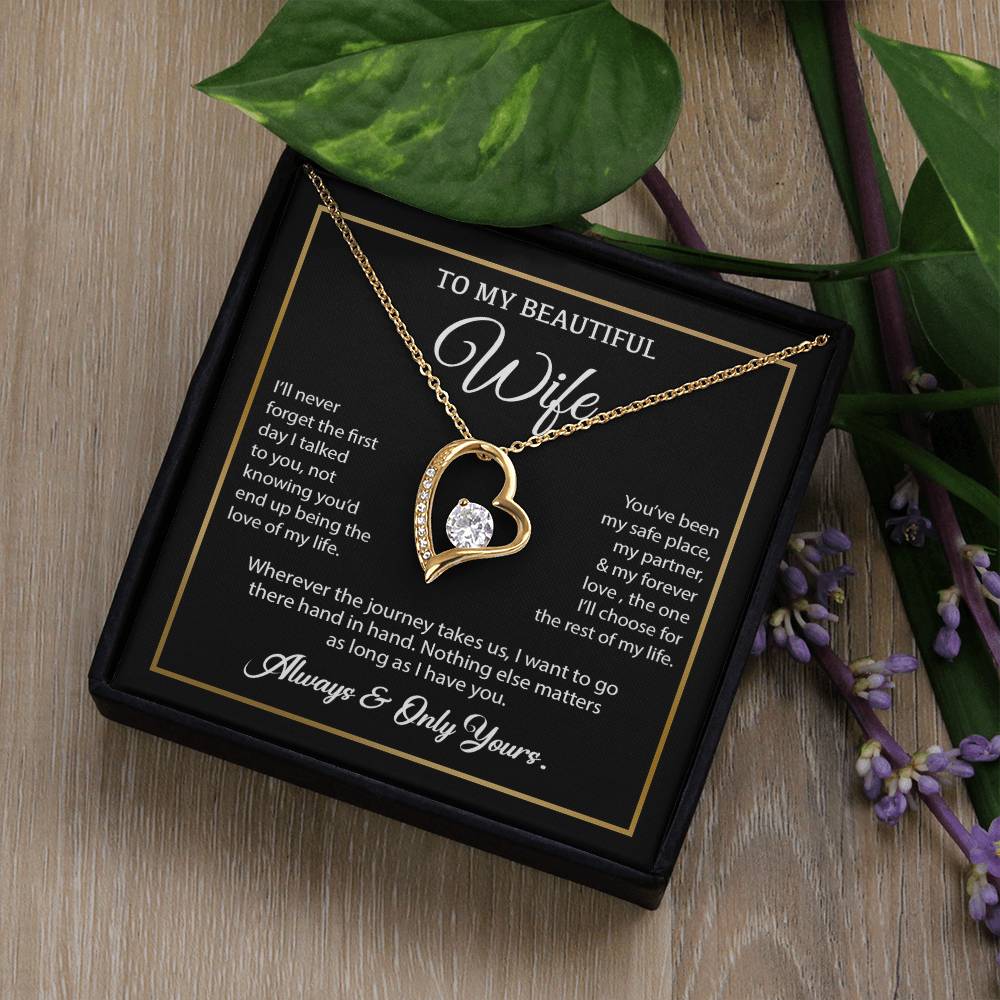 To My Wife Necklace, Gift For Wife, Anniversary Gift For Wife, Necklace For Wife 24_7_Black