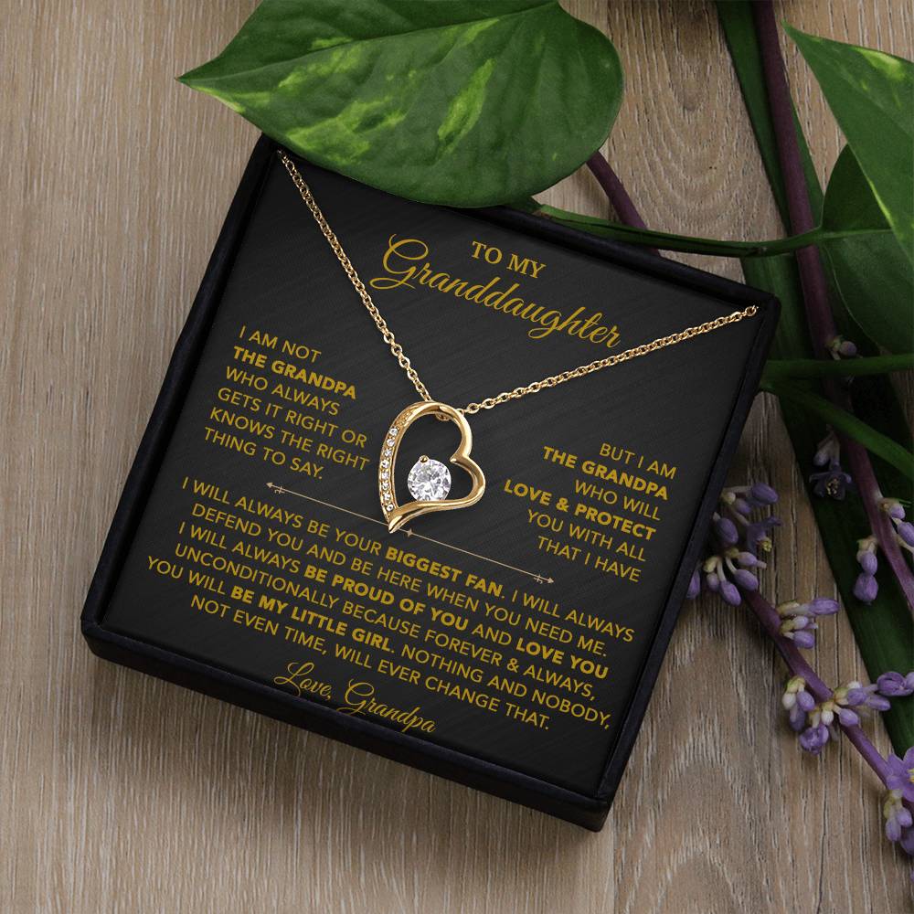 To My Granddaughter Necklace, Granddaughter Gift from Grandpa, Christmas Gift 28_8_Gold