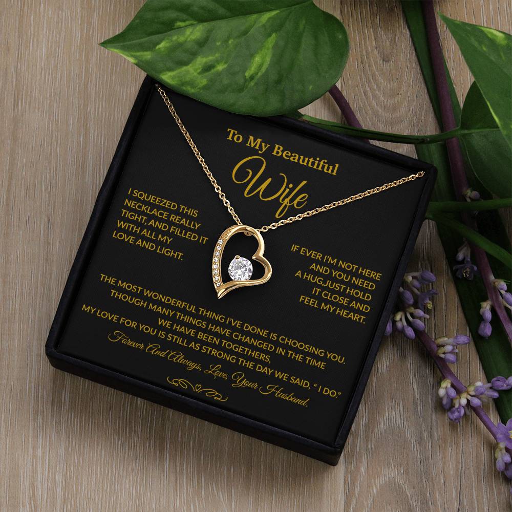 To My Wife Necklace, Gift For Wife, Anniversary Gift For Wife, Necklace For Wife 27_9_Gold