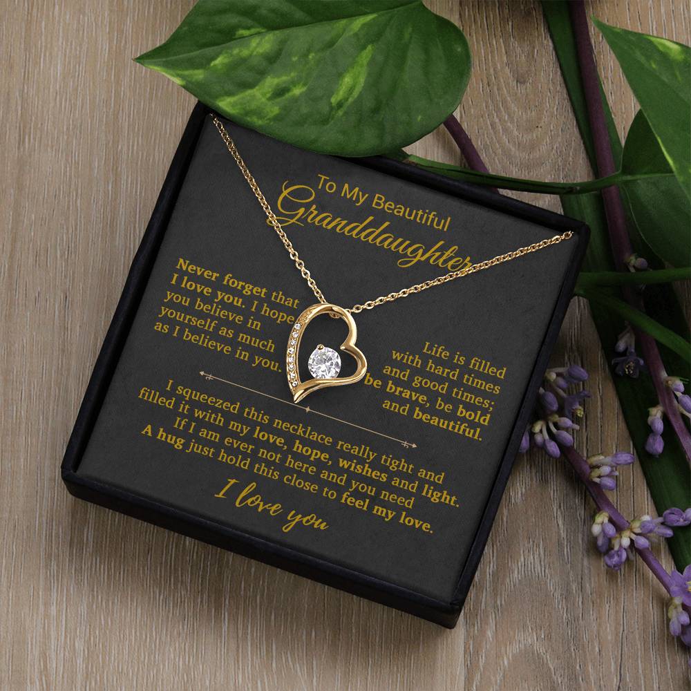 To My Granddaughter Necklace, Birthday Gift For Granddaughter, Birthday Gifts 14_9_Gold