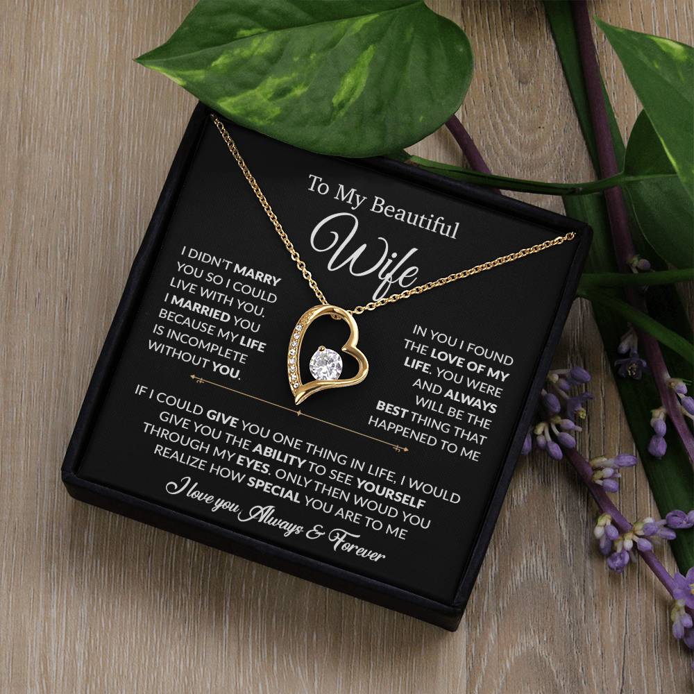 To My Wife Necklace, Gift For Wife, Anniversary Gift For Wife, Necklace For Wife 23_6_Black
