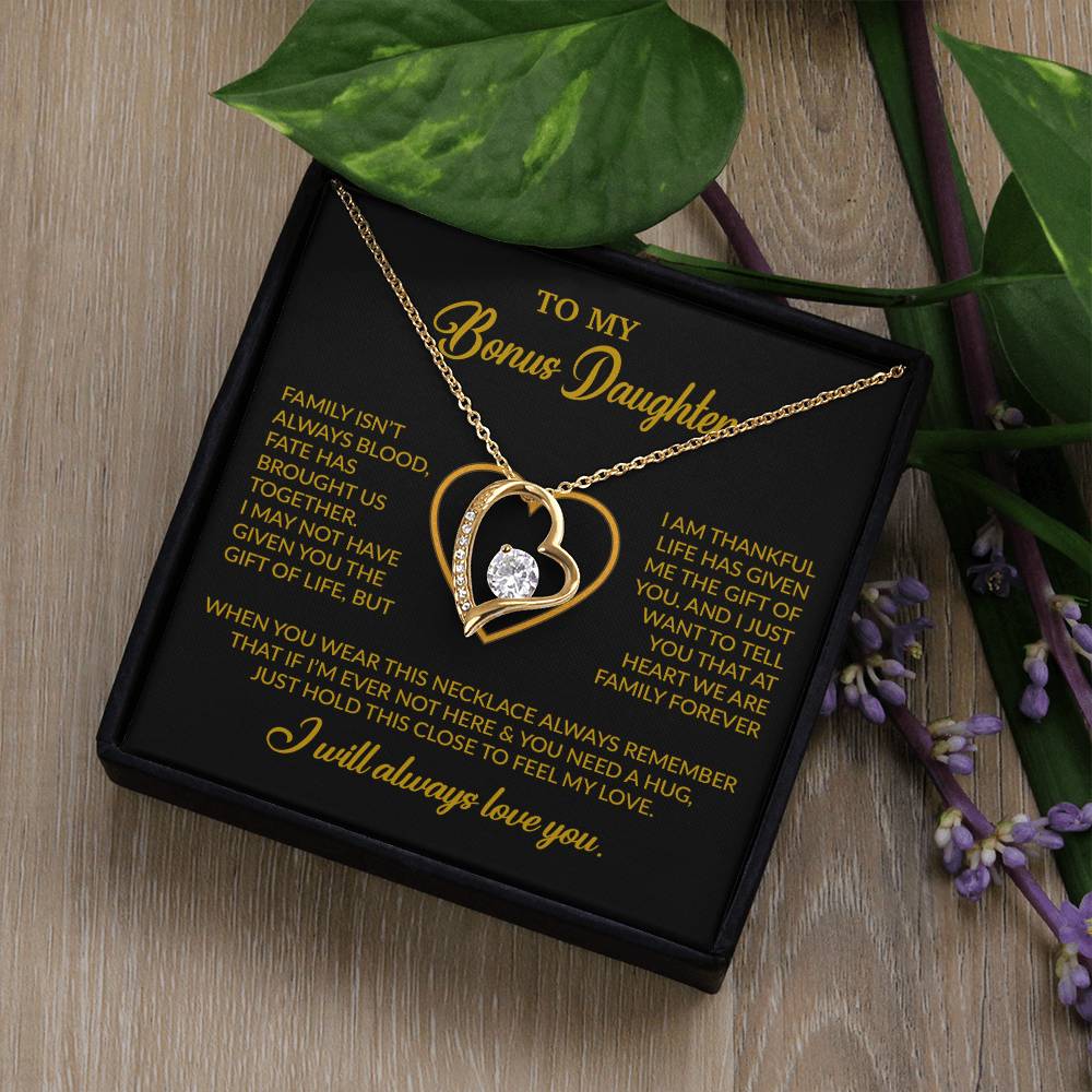 To My Bonus Daughter Necklace, Gift for Bonus Daughter, Step Daughter Birthday 24_12_Gold