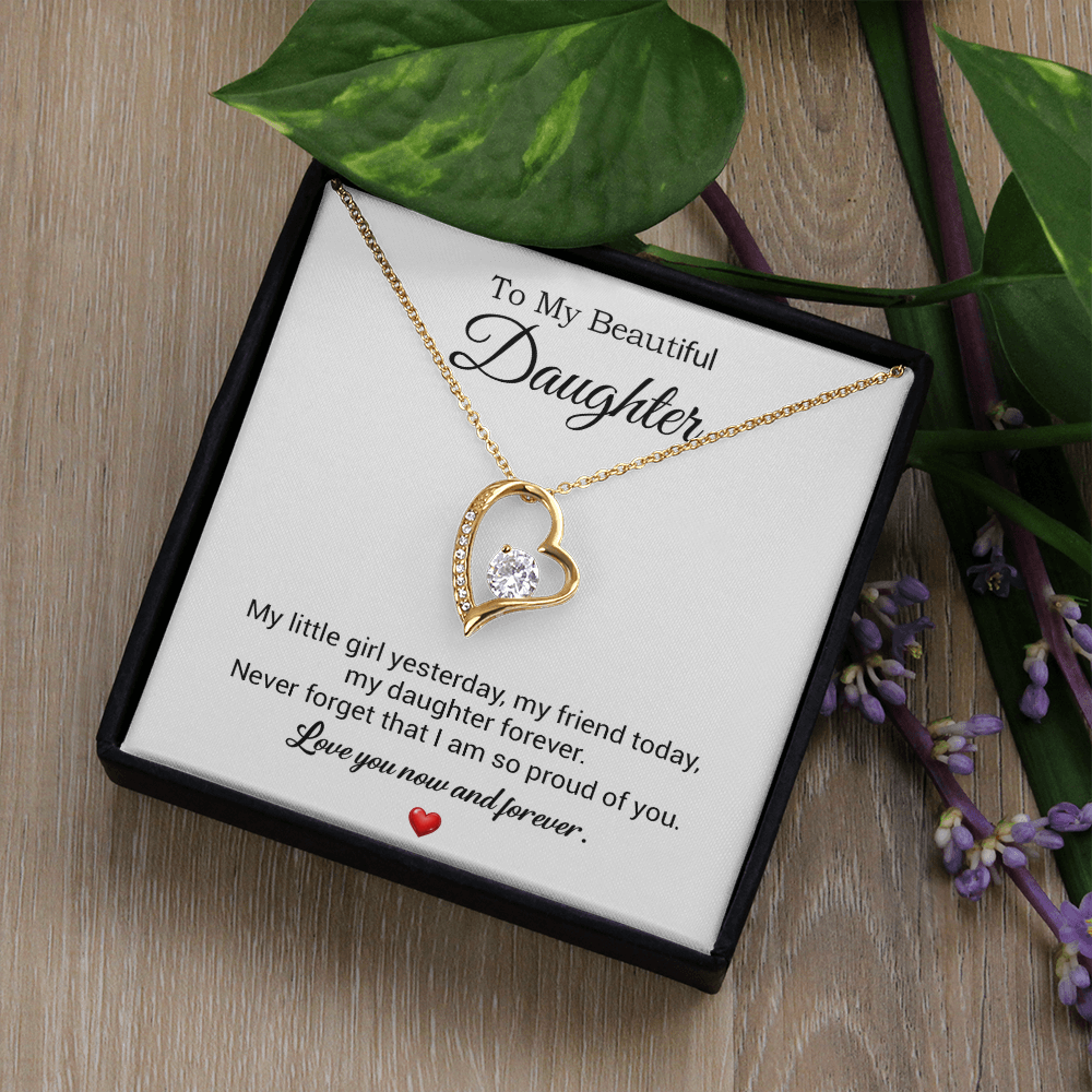 To My Daughter Necklace, Gift For Daughter From Dad, Daughter Father Necklace 10_7_White