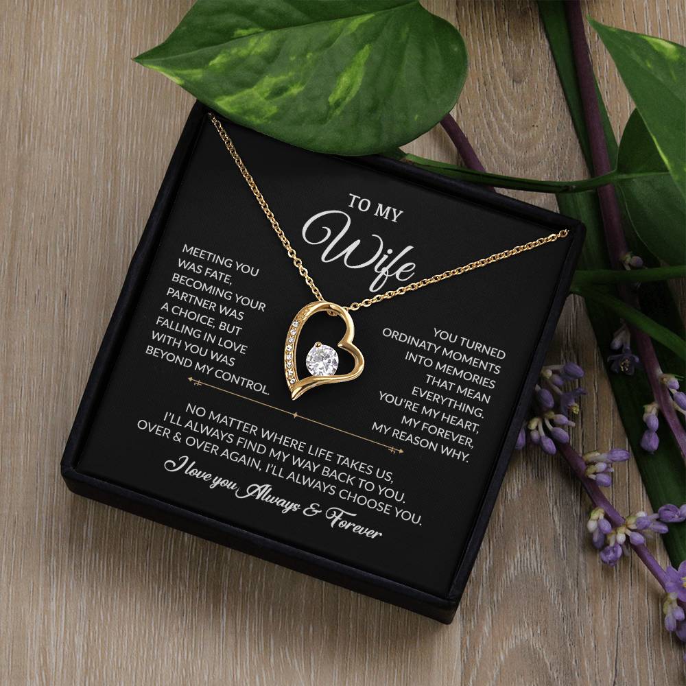To My Wife Necklace, Gift For Wife, Anniversary Gift For Wife, Necklace For Wife 3_8_Black