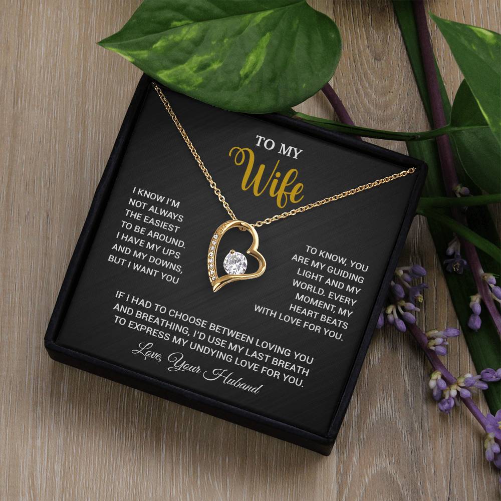 To My Wife Necklace, Gift For Wife, Anniversary Gift For Wife, Necklace For Wife 16_9_Black