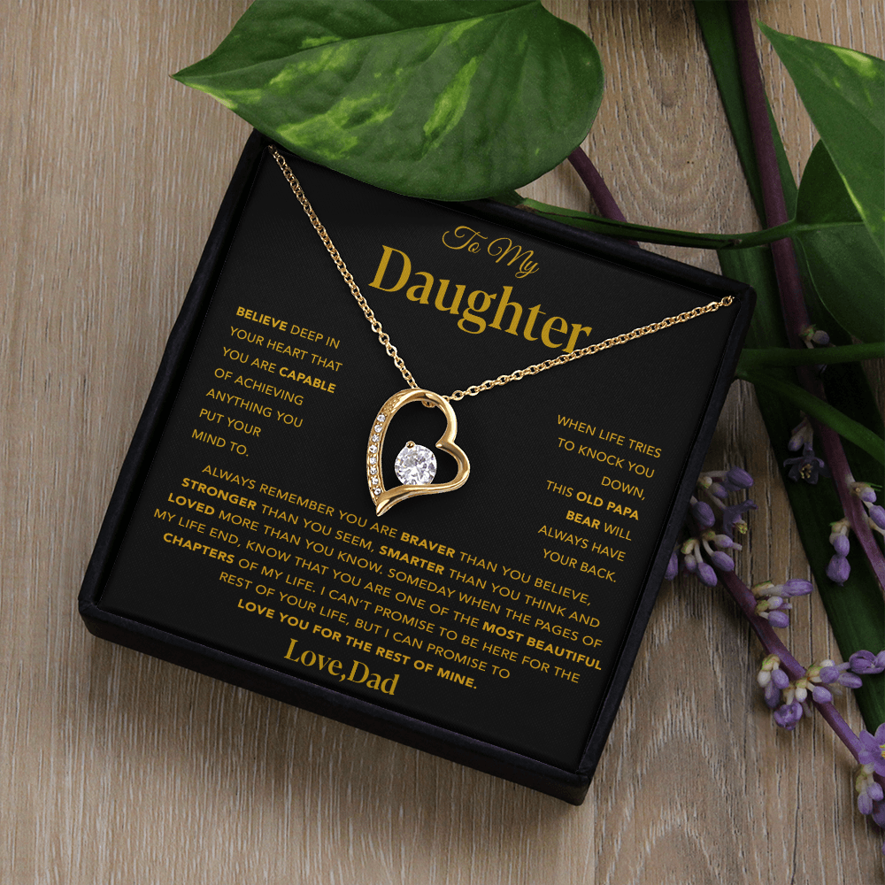 To My Daughter Necklace, Gift For Daughter From Dad, Daughter Father Necklace 13_12_Gold