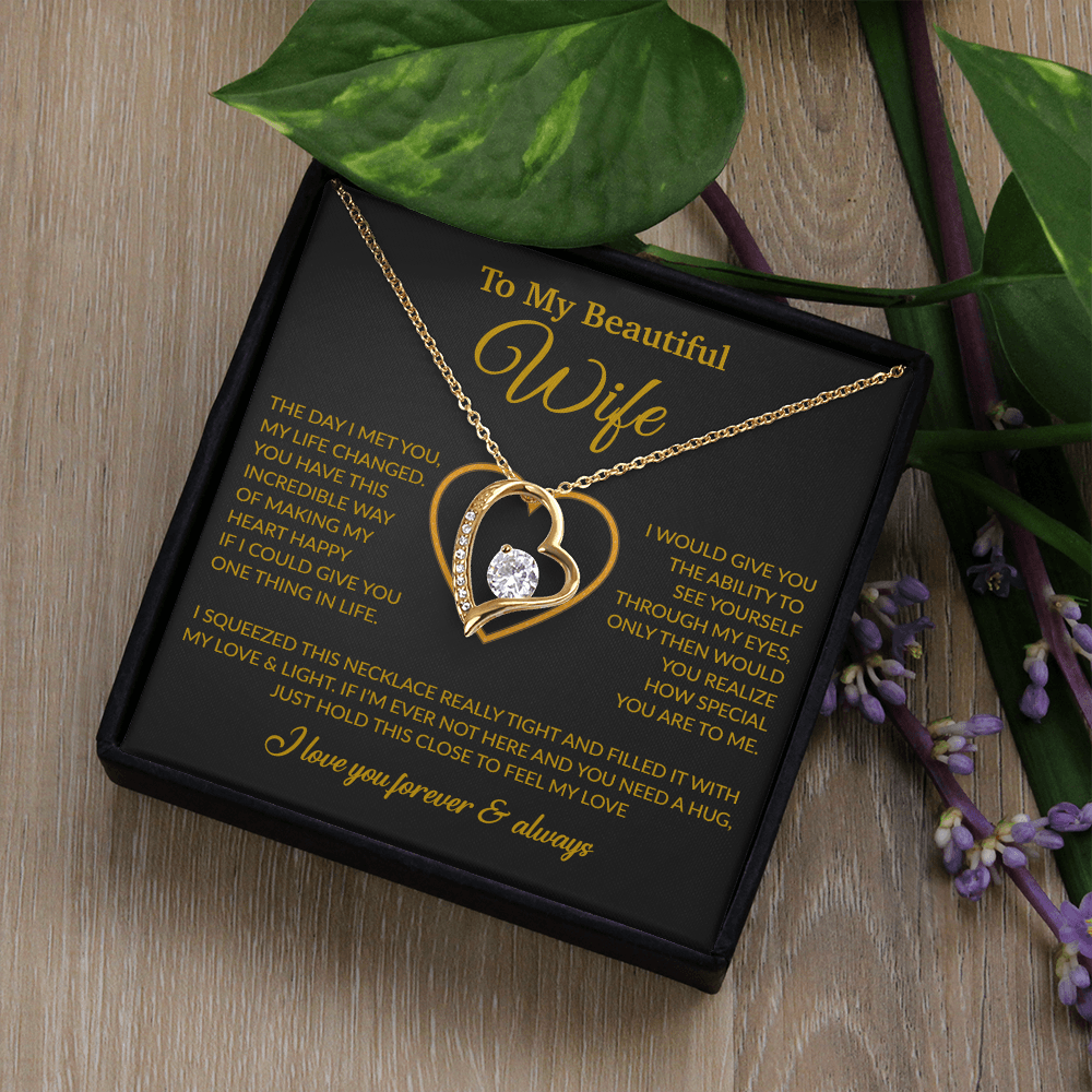 To My Wife Necklace, Gift For Wife, Anniversary Gift For Wife, Necklace For Wife 23_1_Gold