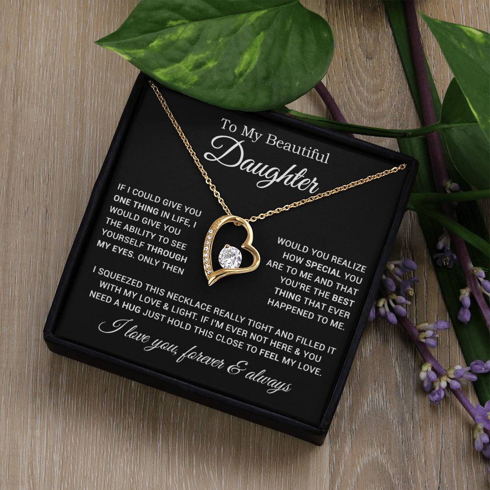 To My Daughter Necklace, Gift For Daughter From Dad, Father Daughter Necklace 9_1_Black