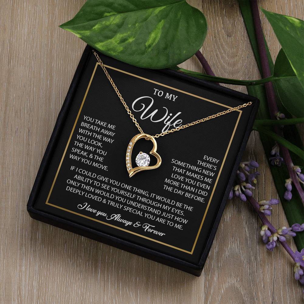 To My Wife Necklace, Gift For Wife, Anniversary Gift For Wife, Necklace For Wife 25_7_Black