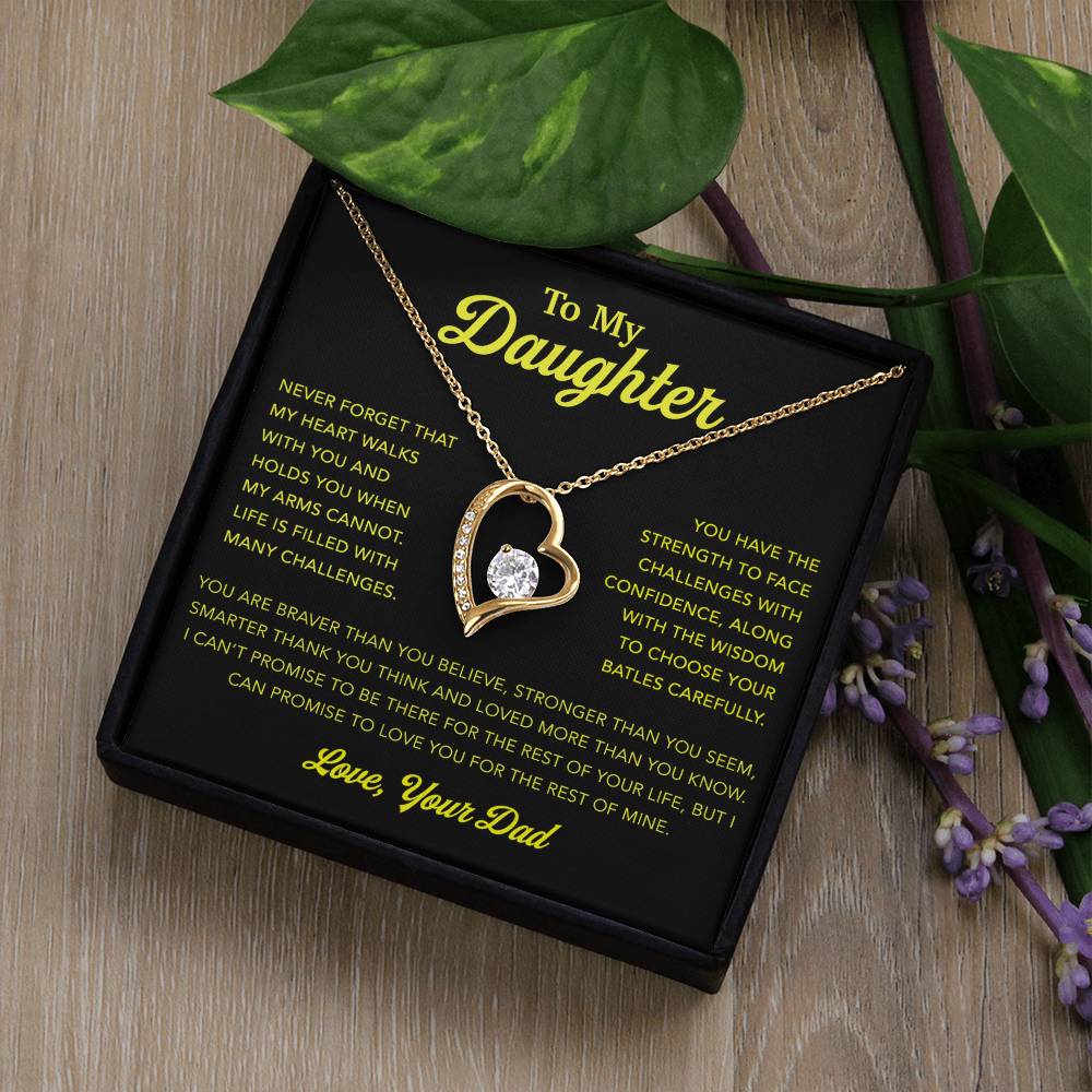 To My Daughter Necklace, Gift for Daughter from Dad, Father Daughter Necklace 3_12_gold