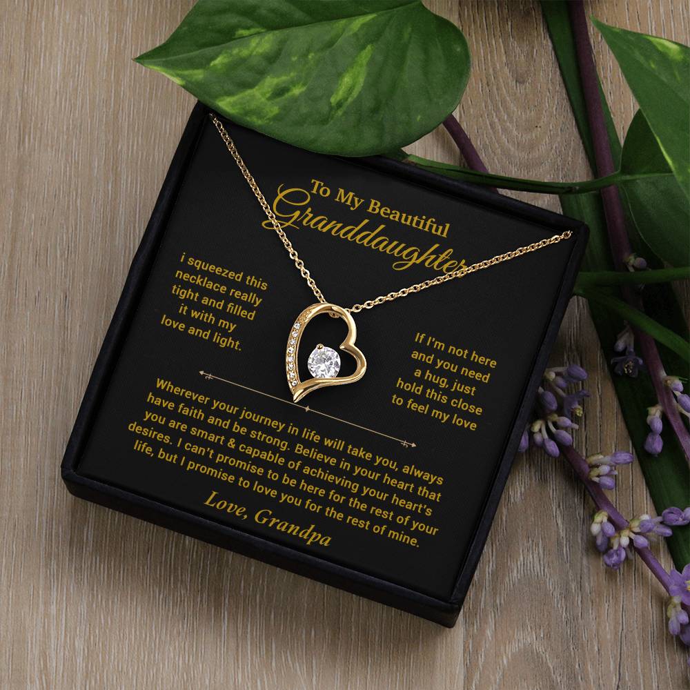 To My Granddaughter Necklace, Birthday Gift For Granddaughter, Birthday Gifts 11_6_Gold