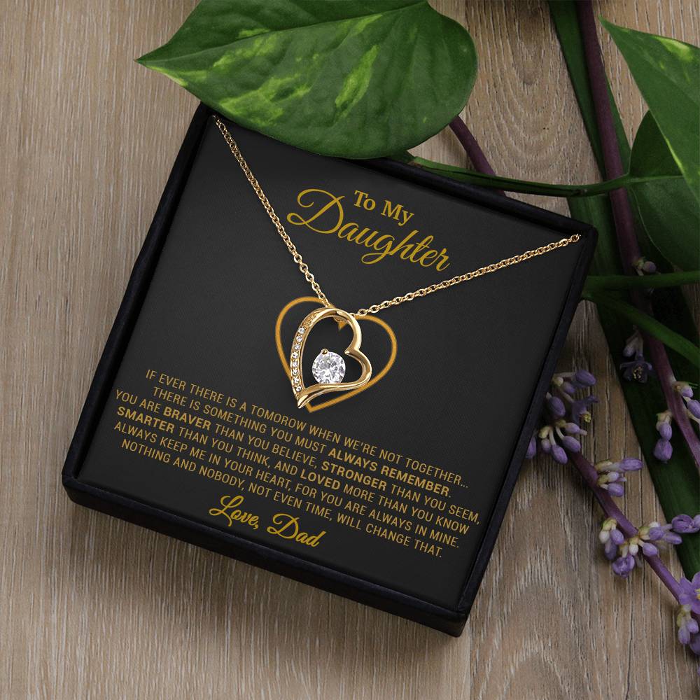 To My Daughter Necklace, Gift for Daughter from Dad, Father Daughter Necklace 12_12_Gold