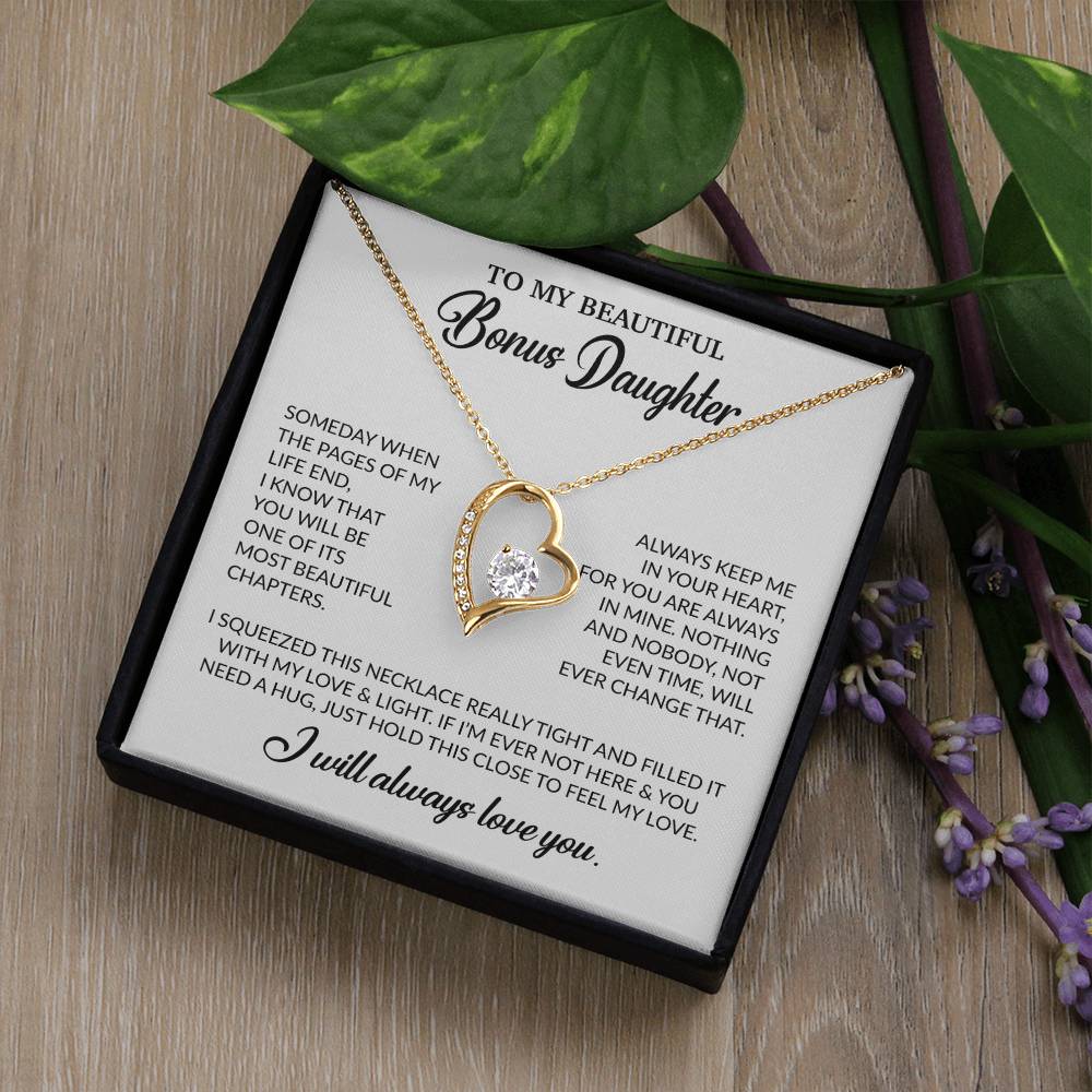 To My Bonus Daughter Necklace, Gift for Bonus Daughter, Step Daughter Birthday 25_11_White