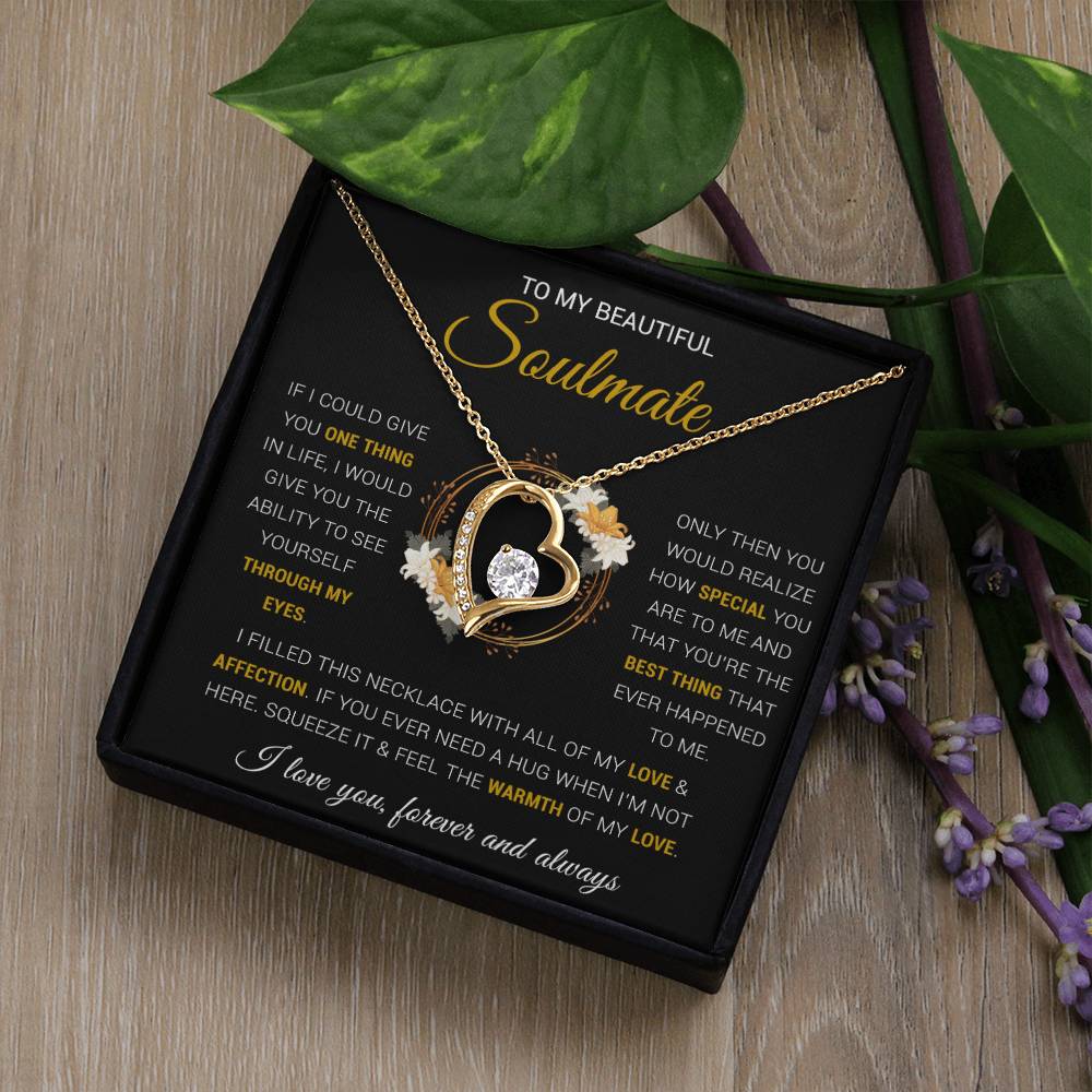 To My Soulmate Necklace Gift For Wife Girlfriend Birthday Anniversary Christmas
