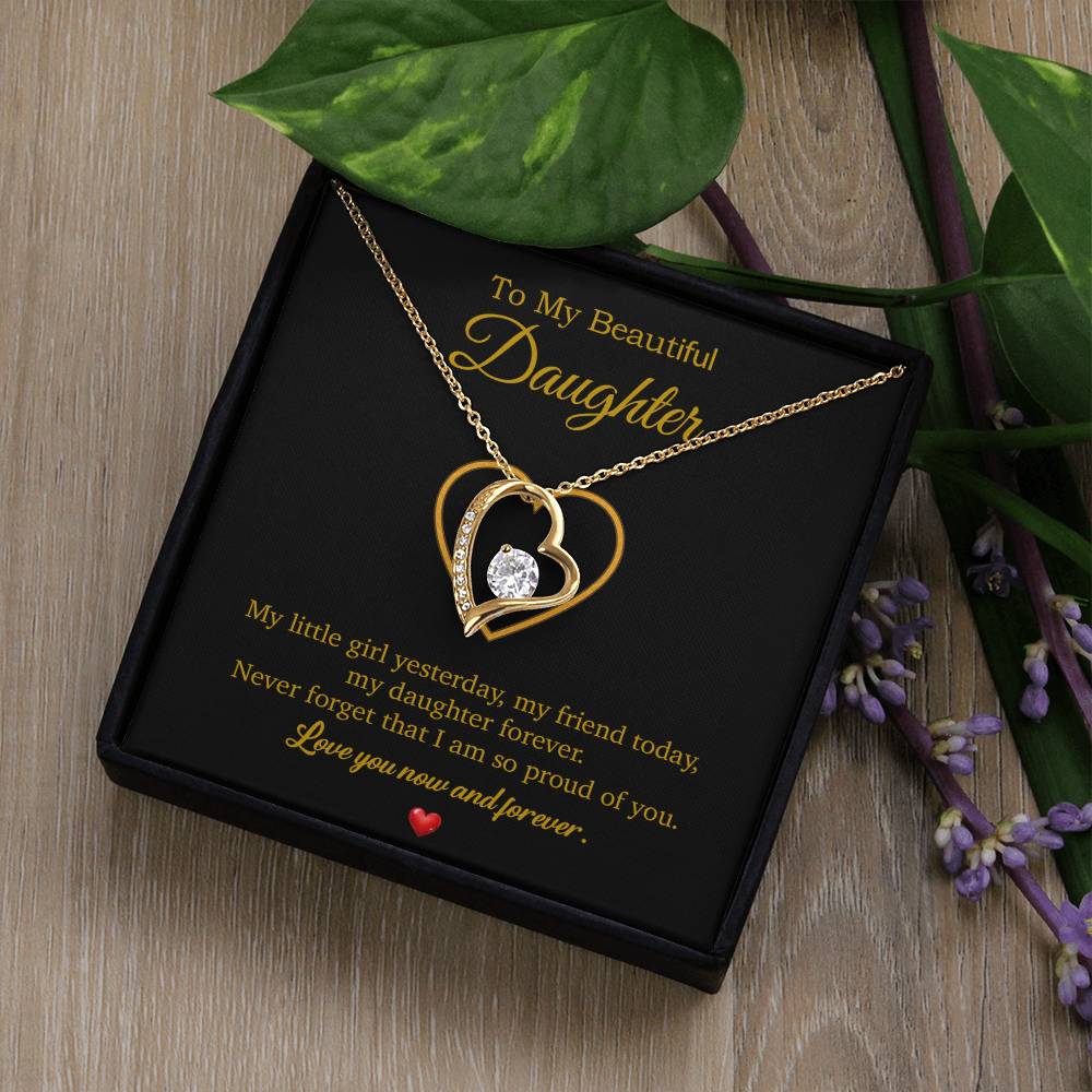To My Daughter Necklace, Gift For Daughter From Dad, Daughter Father Necklace 10_7_Gold