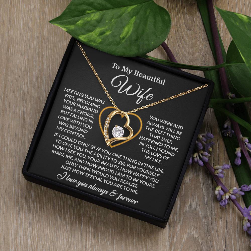 To My Wife Necklace, Wife Gift from Husband, Christmas Gift 27_11_Black