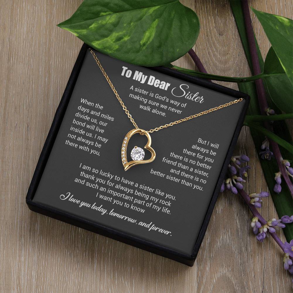 To My Sister Necklace, Brother to Sister, Birthday gift For Sister from Brother 3_4_Gray