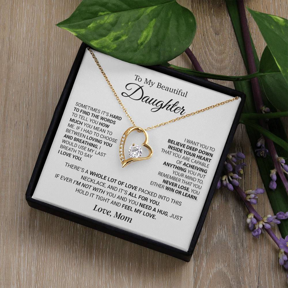 To My Daughter Necklace, Daughter Mother Necklace, Daughter Gift From Mom 5_12_White