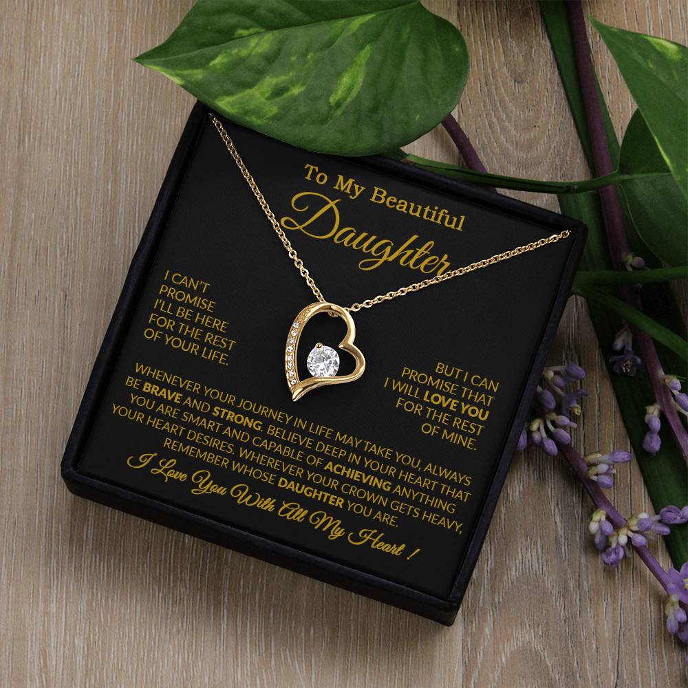 To My Daughter Necklace Gift From Dad, Daughter Gift, Father Daughter Necklace 16_9_Gold