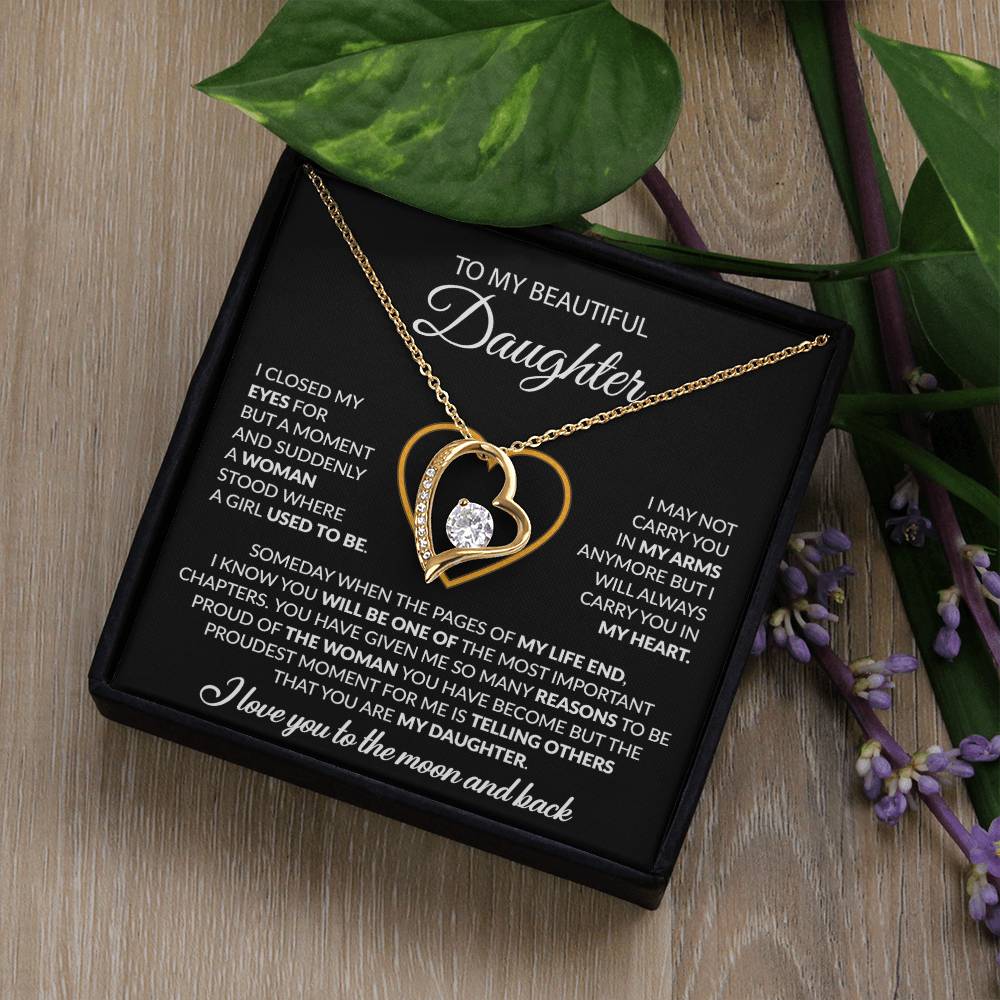 To My Daughter Necklace, Gift For Daughter From Dad, Daughter Father Necklace 9_12_Black