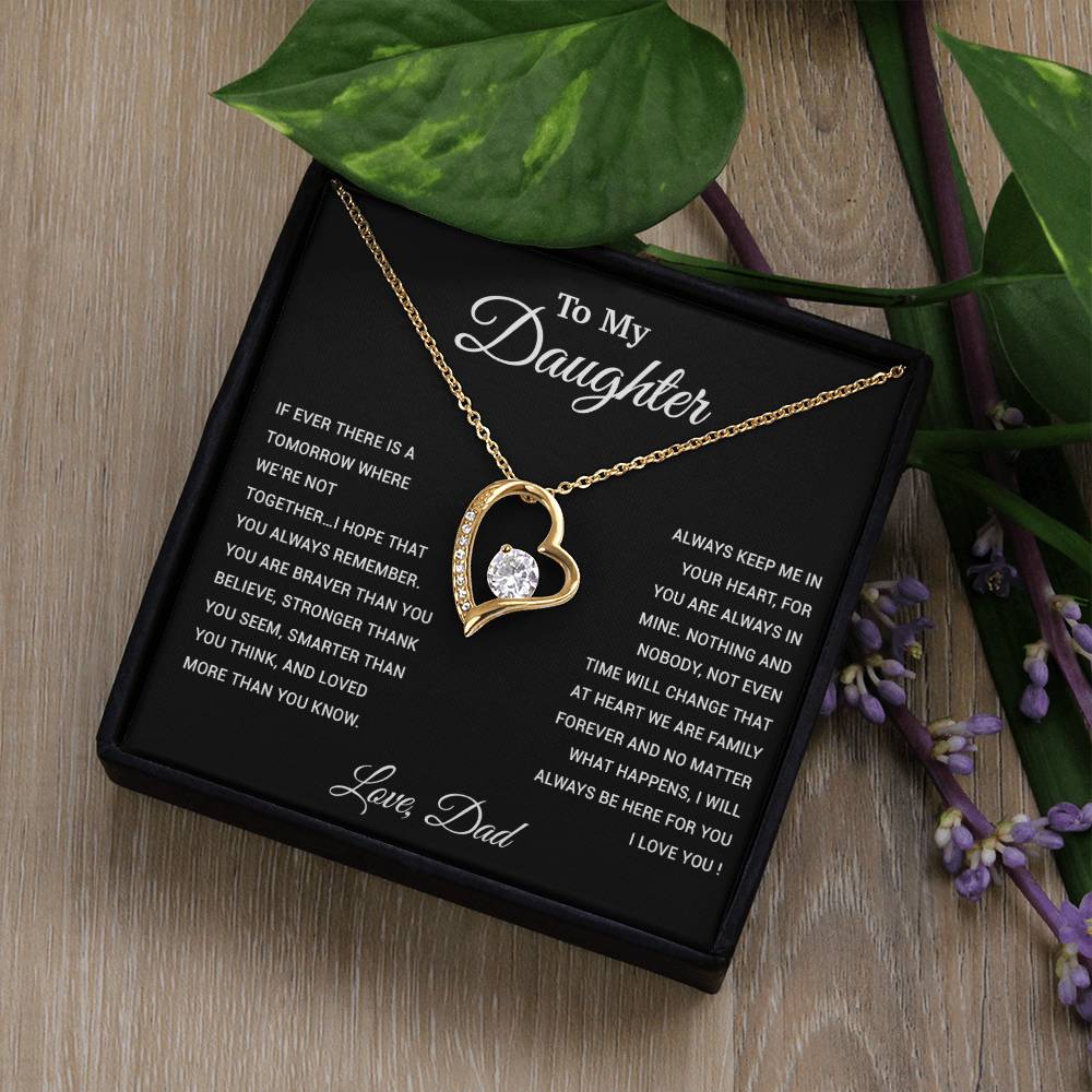 To My Daughter Necklace, Gift for Daughter from Dad, Father Daughter Necklace 26_3_Black
