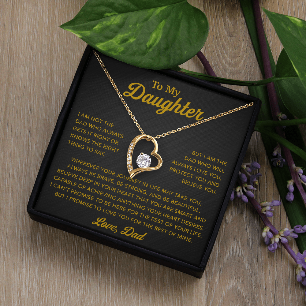 To My Daughter Necklace, Gift for Daughter from Dad, Father Daughter Necklace 13_6_Gold