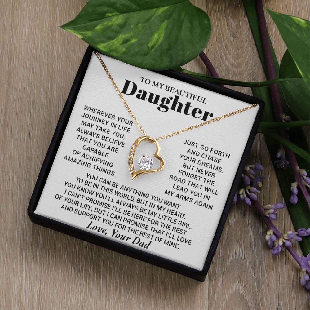 To My Daughter Necklace from Dad, Daughter Dad Necklace, Gifts for Daughter