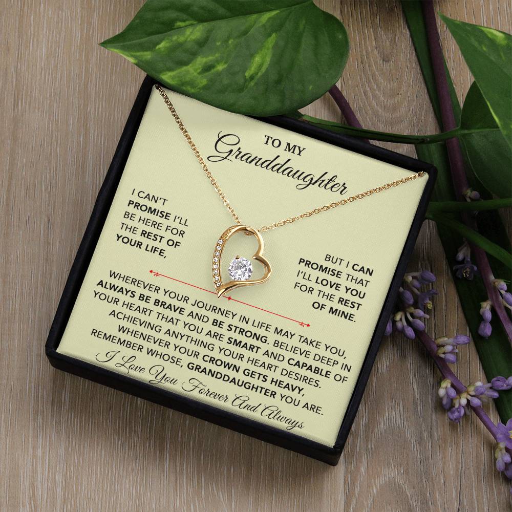 To My Granddaughter Necklace, Granddaughter Gift from Grandpa, Christmas Gift 28_9_Gold