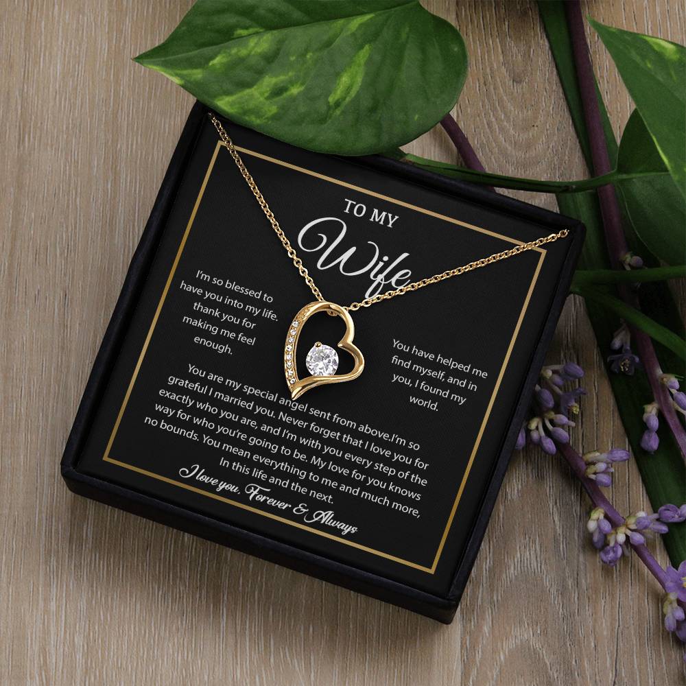 To My Wife Necklace, Gift For Wife, Anniversary Gift For Wife, Necklace For Wife 21_7_Black