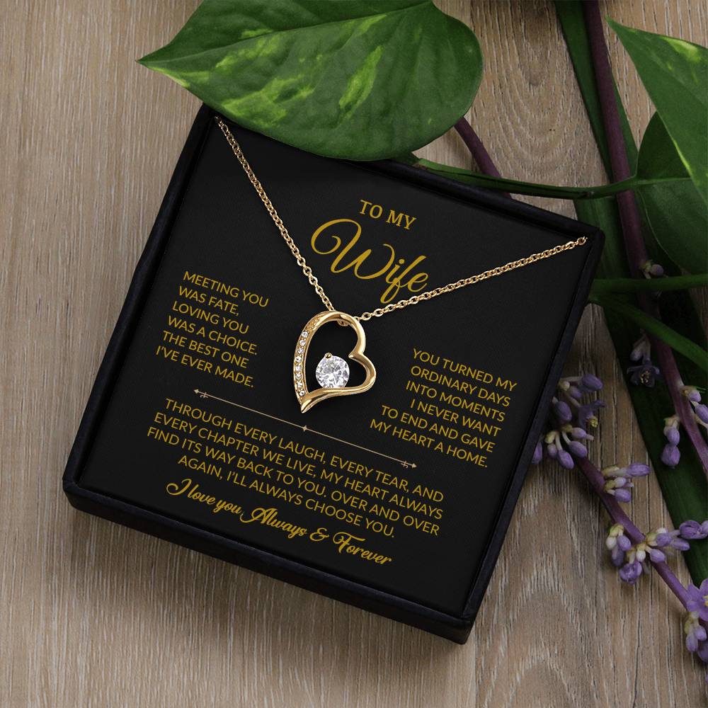 To My Wife Necklace, Gift For Wife, Anniversary Gift For Wife, Necklace For Wife 1_8_Gold