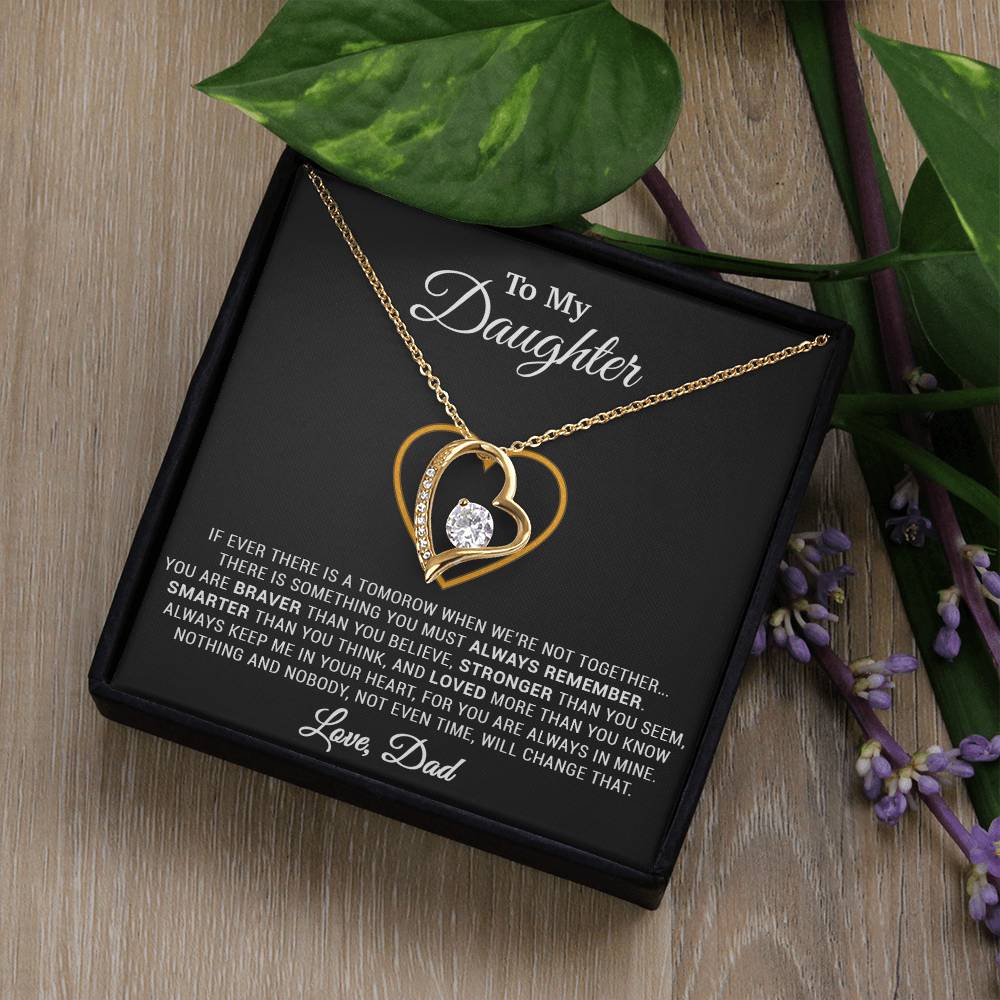 To My Daughter Necklace, Gift for Daughter from Dad, Father Daughter Necklace 12_12_Black