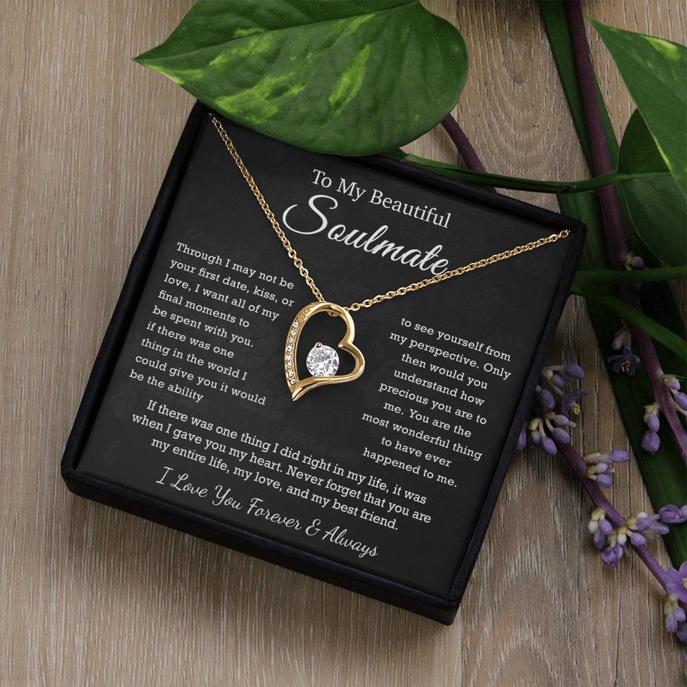 To My Beautiful Soulmate, Soulmate Necklace Gift , Gift for Wife, Birthday Gift