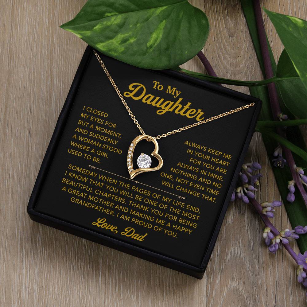 To My Daughter Necklace, Gift for Daughter from Dad, Father Daughter Necklace 26_12_Gold