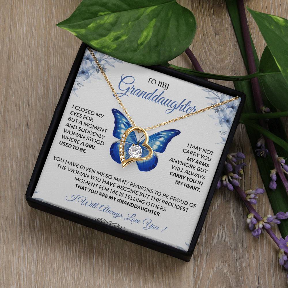 To My Granddaughter Necklace, Gift for Granddaughter from Grandpa Grandma