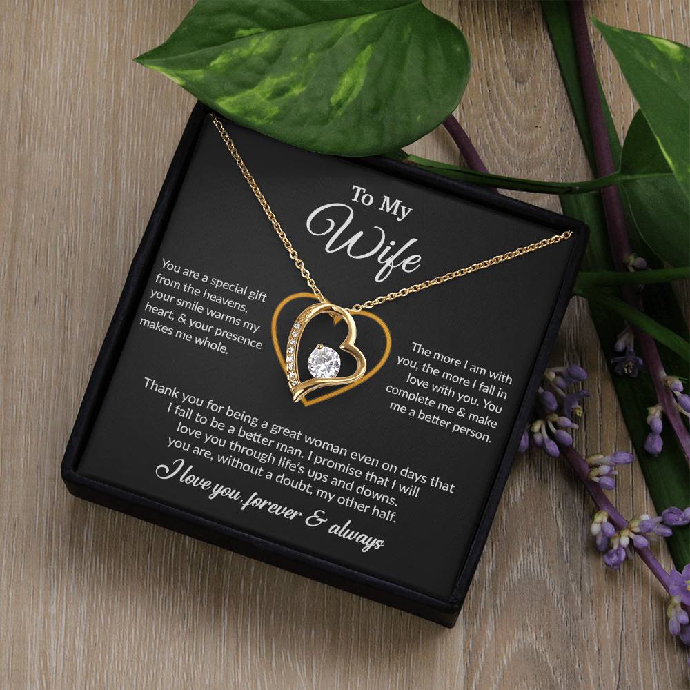 To My Wife Necklace, Gift For Wife, Anniversary Gift For Wife, Necklace For Wife 11_6_Black