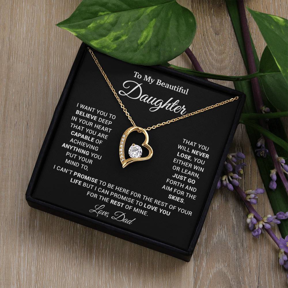 To My Daughter Necklace, Gift for Daughter from Dad, Father Daughter Necklace 26_2_Black