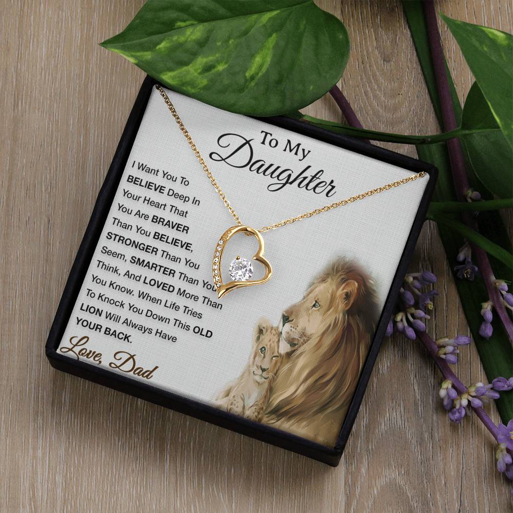 To My Daughter Necklace, Xmas Gift For Daughter From Dad, Daughter Father Lion 29_8