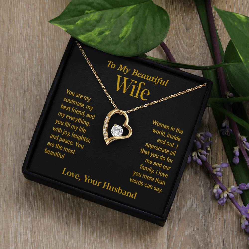 To My Wife Necklace, Gift For Wife, Anniversary Gift For Wife, Christmas Gift 22_11_Gold