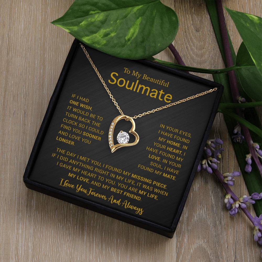 To My Soulmate Necklace, Gift For Soulmate, Anniversary Gift, Birthday Gift 4_5_Gold