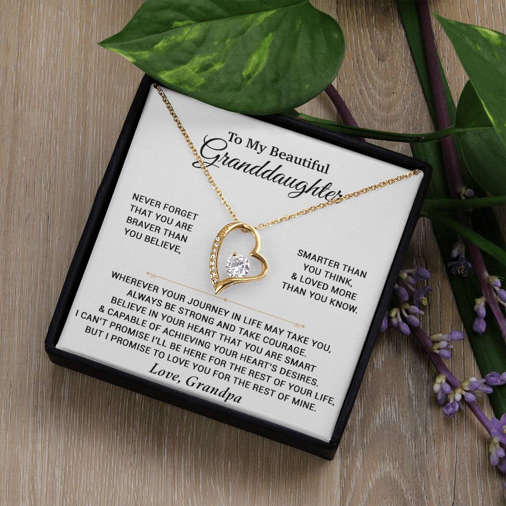 To My Granddaughter Necklace, Birthday Gift For Granddaughter, Birthday Gifts 9_6_White