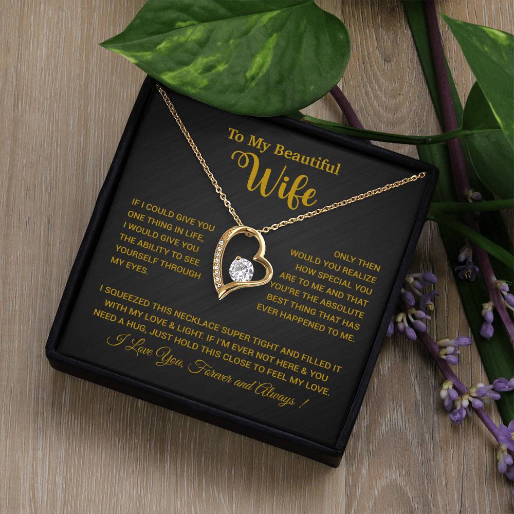 To My Wife Necklace, Wife Gift From Husband, Wife Husband Necklace, Christmas Gift 19_9_Gold