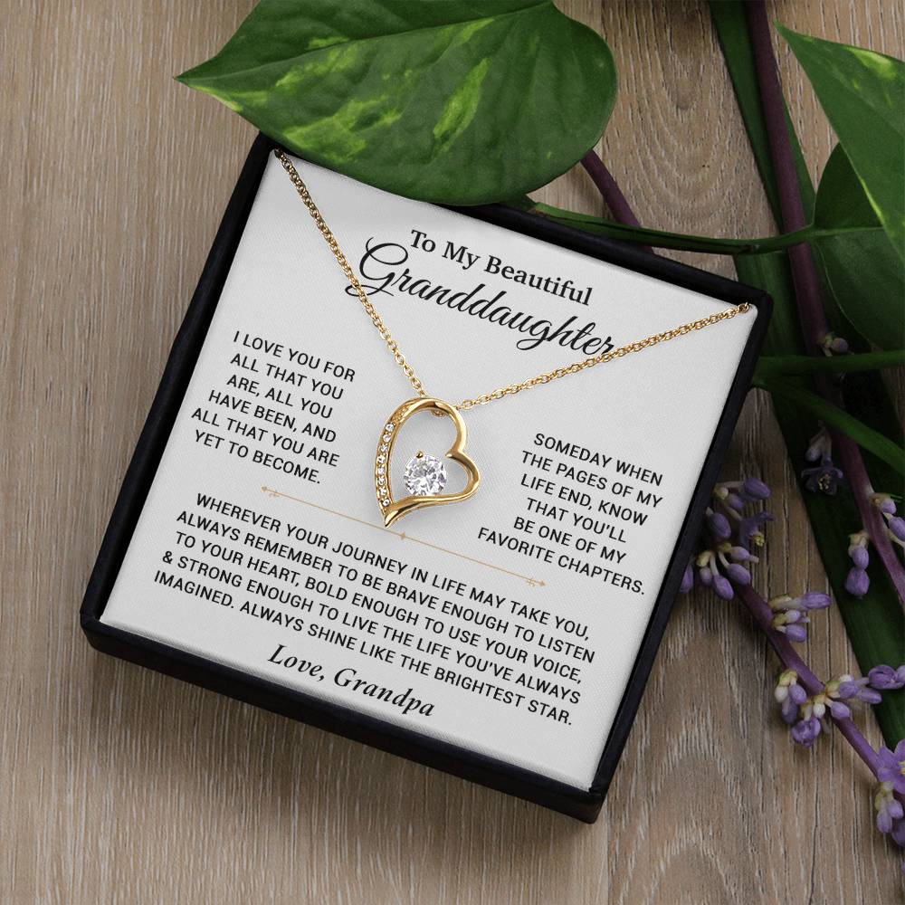 To My Granddaughter Necklace, Birthday Gift For Granddaughter, Birthday Gifts 12_6_White