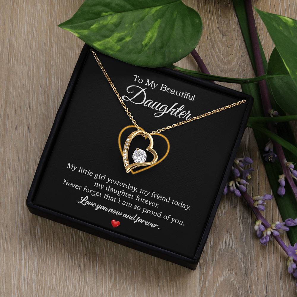 To My Daughter Necklace, Gift For Daughter From Dad, Daughter Father Necklace 10_7_Black
