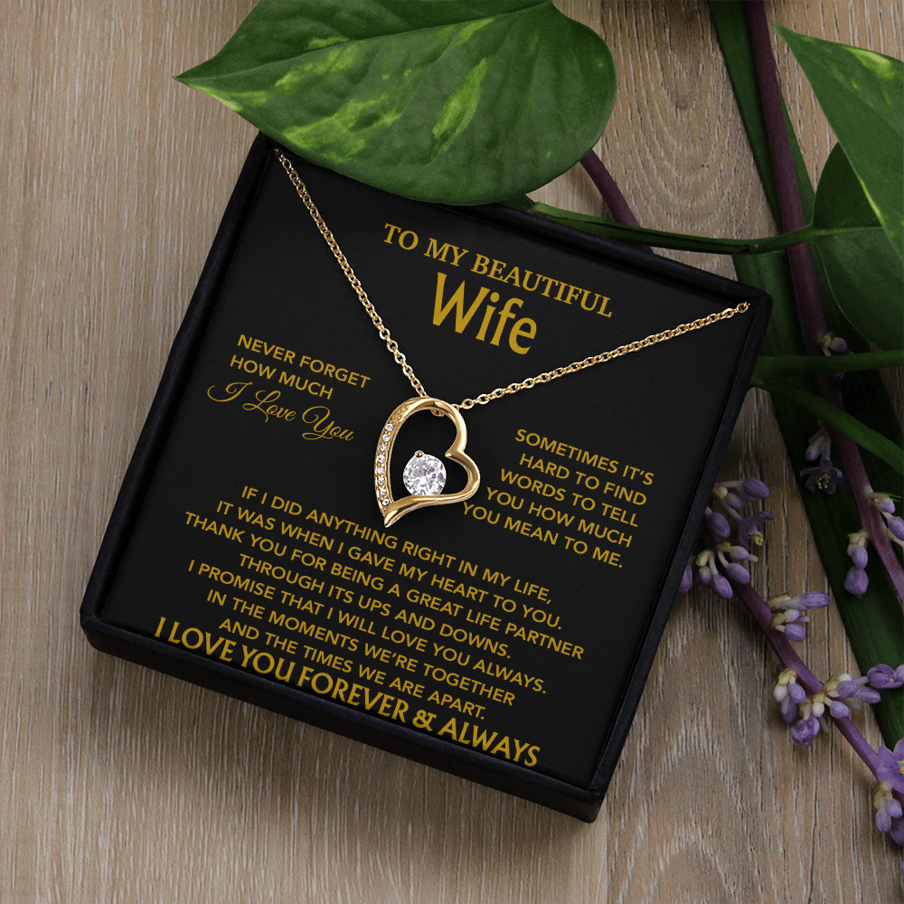 To My Wife Necklace, Christmas Gifts For Wife, Anniversary Cute Gift For Wife_Gold_20_8