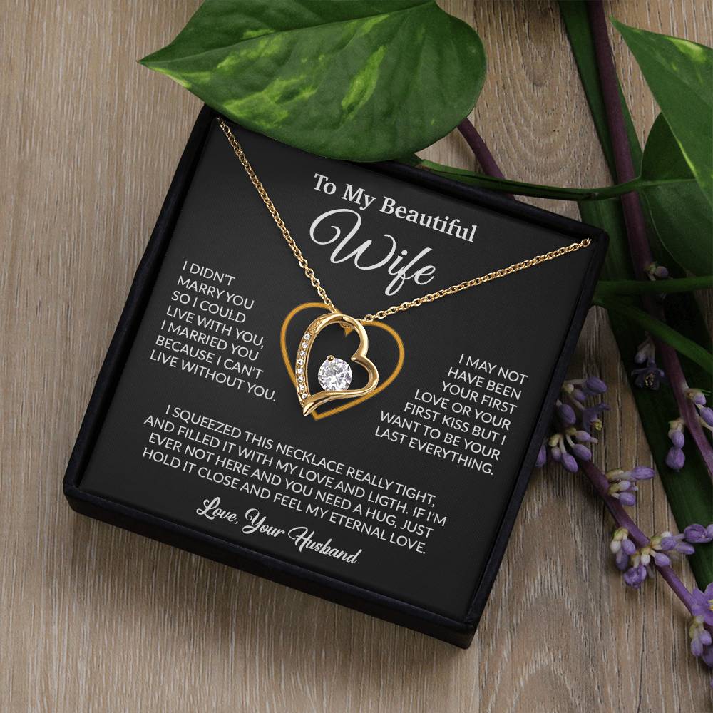To My Wife Necklace, Gift For Wife, Anniversary Gift For Wife, Necklace For Wife 23_2_Black