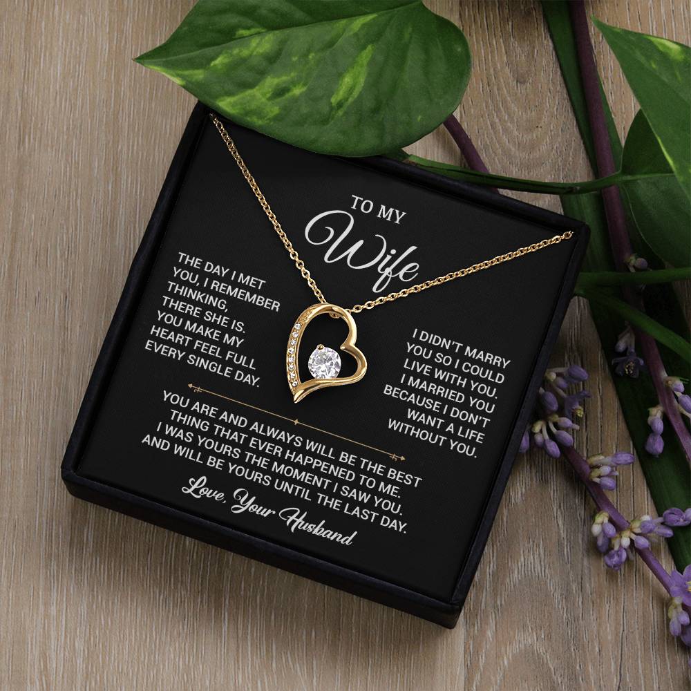 To My Wife Necklace, Gift For Wife, Anniversary Gift For Wife, Christmas Gift 19_9_Black