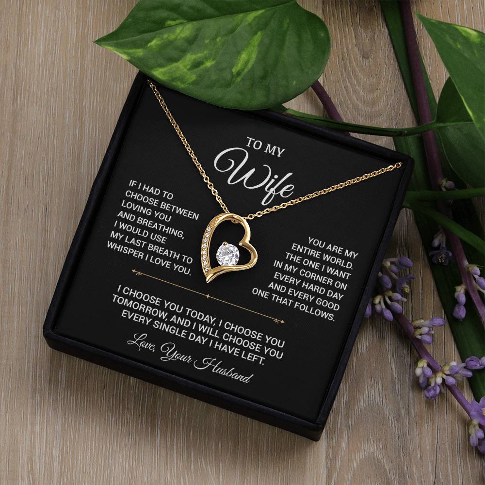 To My Wife Necklace, Gift For Wife, Anniversary Gift For Wife, Christmas Gift 20_9_Black