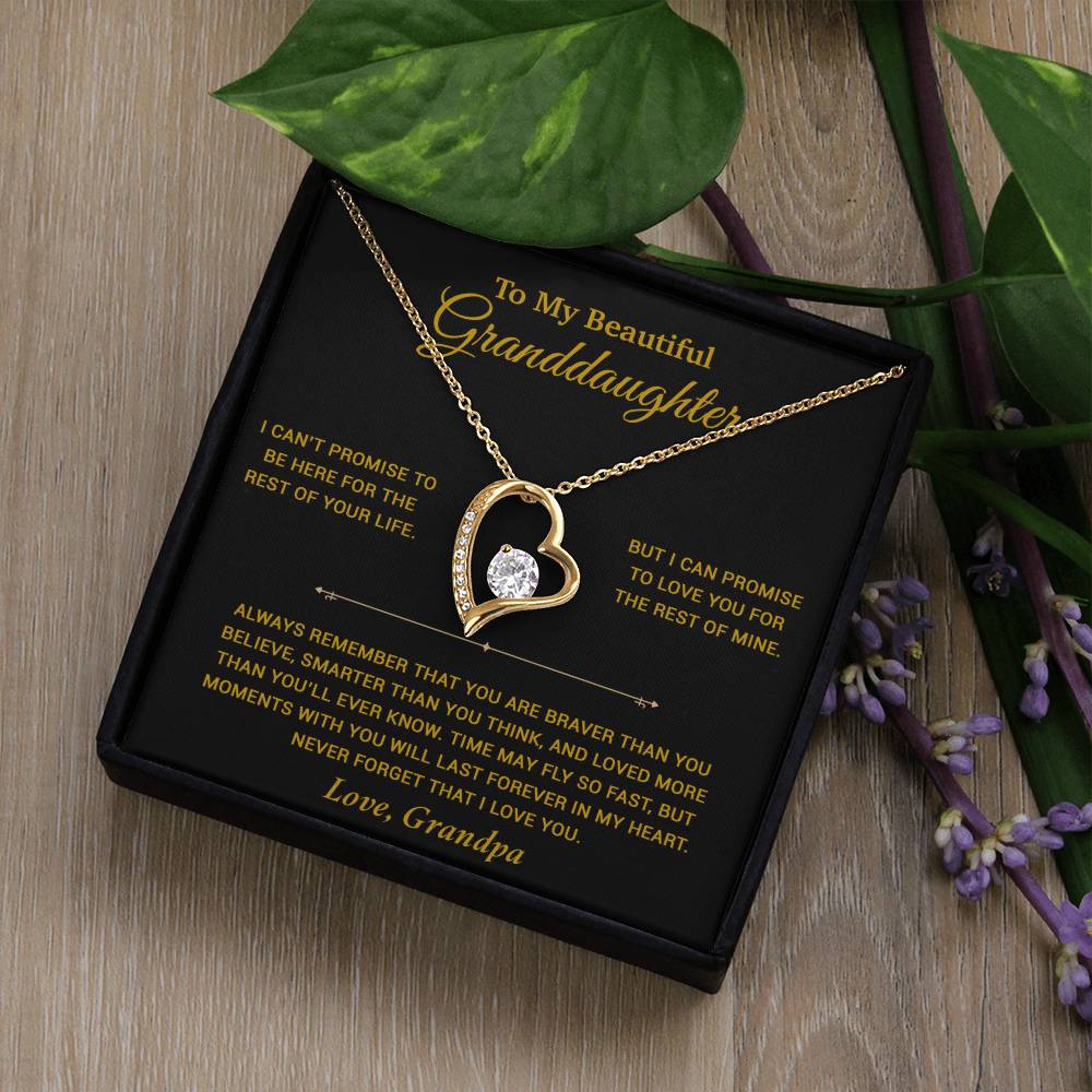 To My Granddaughter Necklace, Birthday Gift For Granddaughter, Birthday Gifts 21_7_Gold
